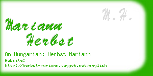 mariann herbst business card